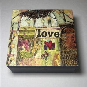 Demdaco Kelly Rae Roberts Love Square Keepsake Box Home Decor 5x5 EUC
